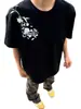Camiseta Estampada Floral de Manga Corta para Hombre Estilo High Street Americano, Nueva Tendencia de Verano Marca Holgada Estilo Retro Pareja Superior