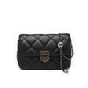 Bolso acolchado de mujer moderno y elegante, estilo coreano 2026 Verano, Bolso cuadrado pequeño con hebilla simple de flor de ciruelo, Bolso de cadena para un solo hombro y cruzado, de moda