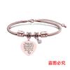 Pulsera Europea y Americana Transfronteriza de Acero Inoxidable Pulsera Hueso de Serpiente Día del Maestro Memorial Diamante Rosa Regalo de Vacaciones Grabado Pulsera de Acero de Titanio