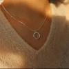 Collar de Anillo de Möbius para Mujer, Simple y Elegante, Cadena Geométrica Hueca para Clavícula, Cadena para Suéter