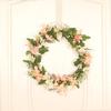 Corona de ciruelo de cinco orejas con flores artificiales Hongyu, color azul pálido, hecha a mano, para colgar en la pared, anillo para puerta, venta al por mayor en Amazon