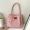 Bolsa Tote Grande Capacidade Feminina 2026 Nova Bolsa de Compras Casual Bolsa de Ombro Feminina Simples Bolsa de Mão Lisa