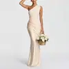 Moda Femenina Transfronteriza Europea y Americana Verano 2026 Nuevo Estilo Moda Ligera de Lujo Color Sólido Ajustado Sin Mangas Vestido Bodycon