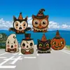 Producto de madera modelo explosivo transfronterizo, adorno de escritorio de madera con forma de búho para Halloween, exclusivo mayorista del mercado de productos pequeños de Yiwu