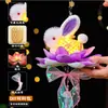 Linternas Personalizadas del Festival de Medio Otoño, Nuevas Linternas de Conejo y Loto Tejidas de Bambú, Linternas Luminosas de Conejo de Jade de Estilo Antiguo para Niños