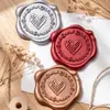 Nueva Corona de Flores de Corazón de Espiga de Trigo Tallado Plano con Adhesivo Sello de Cera de Sellado Colores Ricos Sello de Cera de Sellado para Sobre de Invitación