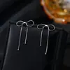 Pendientes de borla con lazo pendientes de personalidad simple y con temperamento pendientes largos de verano diseño moda pendientes de alta gama