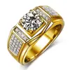 Dinghao Venta al por mayor de joyería de lujo de alta demanda transfronteriza Anillos de diamante de circonita para hombre de moda europeos y americanos Venta directa