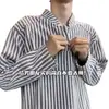 Nuevas Camisetas de Manga Larga de Otoño para Hombres y Mujeres, Estilo Coreano de Moda Atractivas Rayadas Holgadas Camisas de Moda