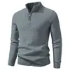 Suéter de punto con media cremallera para hombre, nuevo para otoño e invierno, una capa base casual elegante y cálida para hombres jóvenes