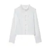 Camisa de Manga Longa com Fivela Nova Estilo Chinês Transfronteiriça Gola Alta Algodão Linho Solta Modeladora Cardigan Top Estilo Nacional Atacado