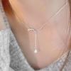 Collar de Plata Esterlina S925 Sonrisa Gota de Agua Borla para Mujer Lujo Ligero Alta Gama Colgante de Diamante Pequeño Cadena Clavícula Caperucita Roja Libro Explosiones