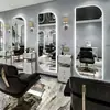 Espelho com Luz LED Moderno de Luxo Leve para Salões de Cabeleireiro, Espelho de Styling de Chão, Suporte de Espelho de Maquiagem de Beleza de Alta Definição para Salões de Cabeleireiro