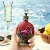 Botella de Aceite Esencial Transfronteriza 30ml Estilo Árabe Esmalte Multicolor Decoración Floral Flamenco Chapado en Oro Aleación Botella para Decantar Perfume