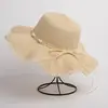 Sombrero de paja de playa para mujer para salidas veraniegas junto al mar, ala ancha protección solar, sombrero de sol versátil para vacaciones