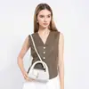 Bolsa Semicircular Estilo Nuevo Verano 2026 para Mujer, Color Sólido, Bolso de Mano con Hebilla de Cierre Retro, Bolso Cruzado Casual Moderno y Elegante