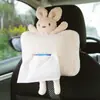Caja de pañuelos para coche, reposabrazos, papel, decoración interior, creativa, con dibujos animados de peluche