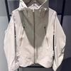 Estilo Nuevo Primavera 2026 Cortavientos Casual y Elegante para Mujeres Menudas, Chaqueta Cortavientos Blanca con Capucha de Gama Alta para Mujeres