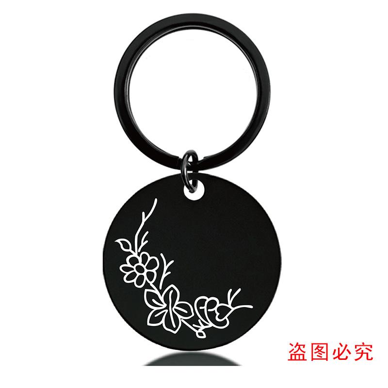 十二月份花朵黑+金圆牌钥匙扣单张图-09