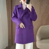 Nuevo Estilo Otoño e Invierno 2026 Abrigo de Doble Cara 100% Lana Pura para Mujer, de Longitud Media, Estilo Coreano, Cuello de Solapa, Chaqueta Moderna Versátil