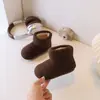 Botas de Neve Femininas Sapatos Peludos de Inverno Mais Veludo Quente Dupla Camada de Algodão Botas de Tornozelo para Menininha Botas de Algodão Bebê Retrô Cor de Camelo