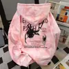 Sudadera con capucha para mujer Estilo Bf Impresa Genial de Moda Araña Americana Streetwear 2025 Otoño e Invierno Tie-Dye Retro Tops para Estudiante