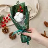 Ramo de algodón de frutas rojas de Navidad seco al por mayor decoración de regalo hecho a mano DIY caja de regalo con flores Regalo de Navidad para novia