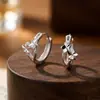 Pendientes de Aro de Estrella de Plata de Ley S925 para Mujer, Lujo Ligero, Moda de Gama Alta, Aros Sencillos Versátiles de Nicho, Venta al por Mayor