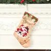 Meias de Natal Retro Transfronteiriças Decorações de Natal Enfeites de Janela Sacolas de Presente de Natal Decorações para Festa de Natal em Bar