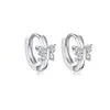 Pendientes de mariposa pequeños y exquisitos para mujer, con un toque de alta gama, temperamento elegante, únicos y de lujo ligero, pendientes de aro redondos, pendientes de moda estilo ins