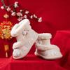 Zapatos de Algodón Dinastía Han, Zapatos Bordados de Invierno para Niños, Cómodos Zapatos de Disfraz Antiguo, Zapatos de Rendimiento Estilo Antiguo, Zapatos de Algodón Engrosados Estilo Étnico para Niñas