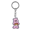 Colgante de llave de oso arcoíris al por mayor del fabricante hecho de material de goma suave de PVC, llavero grabado DIY accesorio pequeño de alta gama