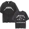Camiseta Lavada Retro Eddie Munson Camiseta de Monstruo Demogorgon Caníbal Camiseta Oversize para Hombre