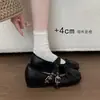 Zapatos Mary Jane Cómodos con Lazo que Aumentan 5 cm de Altura para Mujer, Nuevo Estilo de Verano 2026 Bailarinas Versátiles de Punta Baja para Mujer