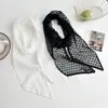 Bufanda de Seda con Lunares y Encaje Nueva de Verano para Mujer, Versátil para Tomar Fotos, Accesorios de Bufanda Hueca de Moda y de Alta Gama