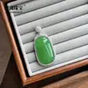 Estilo chino tradicional, alta calidad, verde imperial, colgante de ágata verde natural de alta transparencia, diseño unisex, accesorio versátil