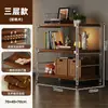 Suporte de bagagem, prateleira de armazenamento multifuncional de chão para casa, prateleira multicamadas estilo japonês para sala de estar ou varanda, prateleira de exibição ajustável