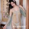 Lencería Tallas Grandes Hanfu Ropa de Dormir Seductora Puro Deseo Uniforme Sin Quitar Transparente Pasional Conjunto de Anillo de Jade Encanto