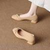 801-3 Zapatos de Mujer 2025 Otoño Nuevo Estilo Francés Suela Blanda Cómodos Zapatos de Tacón Bajo de 3 cm Estilo Francés Zapatos de Vestir