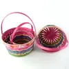 Cesta de Vacaciones de Pascua, Cesta de Bambú Colorida Hecha a Mano, Cesta de Mano para Niños, Cesta de Dulces, Cesta de Juguetes