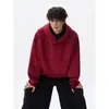 Otoño 2026 Nuevo Sudadera con Capucha de Color Uniforme para Hombre Peso Pesado Lavado a la Arena Bordado Vintage Corte Holgado Tallas Grandes Ropa Exterior