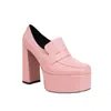 Zapatos de tacón alto para mujer para comercio exterior, nuevos estilos de primavera y otoño, tacón grueso, tacón ultraligero, puntera cuadrada, estilo francés sin cordones, tacón grueso, Hecho en China
