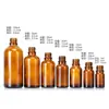 Botella de Vidrio con Atomizador de Aluminio Electroquímico, Botella Dispensadora de Vidrio para Aceites Esenciales Marrón, Botella Cosmética Multiespecificación con Escala, Venta al por Mayor