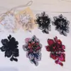 Acessórios de Roupa Feminina Roupa de Performance Bordado com Lantejoulas Camadas Múltiplas Tridimensional Gradiente Colorido Flor Bordado com Lantejoulas Pedaços Grandes de Flor
