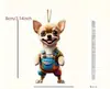 Decorações de pingente de carro de cachorro de desenho animado plano de acrílico transfronteiriças