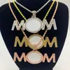 Suministro Exclusivo Transfronterizo para Colgante de Mamá Europeo y Americano Base en Blanco para Transferencia de Calor con Collar de Diamantes Venta al por Mayor Sublimación Impresión DIY