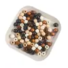 Contas de Madeira com Furo Grande, Contas Redondas, Contas Soltas Tingidas de Madeira Maciça, Acessórios para Pulseira e Colar, Componentes para Joias DIY