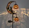 Luz Decorativa Solar Transfronteiriça Gato Preto & Lua de Abóbora para Estaca
