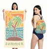 Toalla de playa plegable de gran tamaño 80X160, toalla de baño estampada, toalla de playa integrada, bolsa integrada, portátil