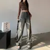 Jeans de Cintura Alta Pierna Ancha Estrecha para Mujer Otoño e Invierno 2024 Nuevos Pantalones Rectos Holgados Retro Adelgazantes